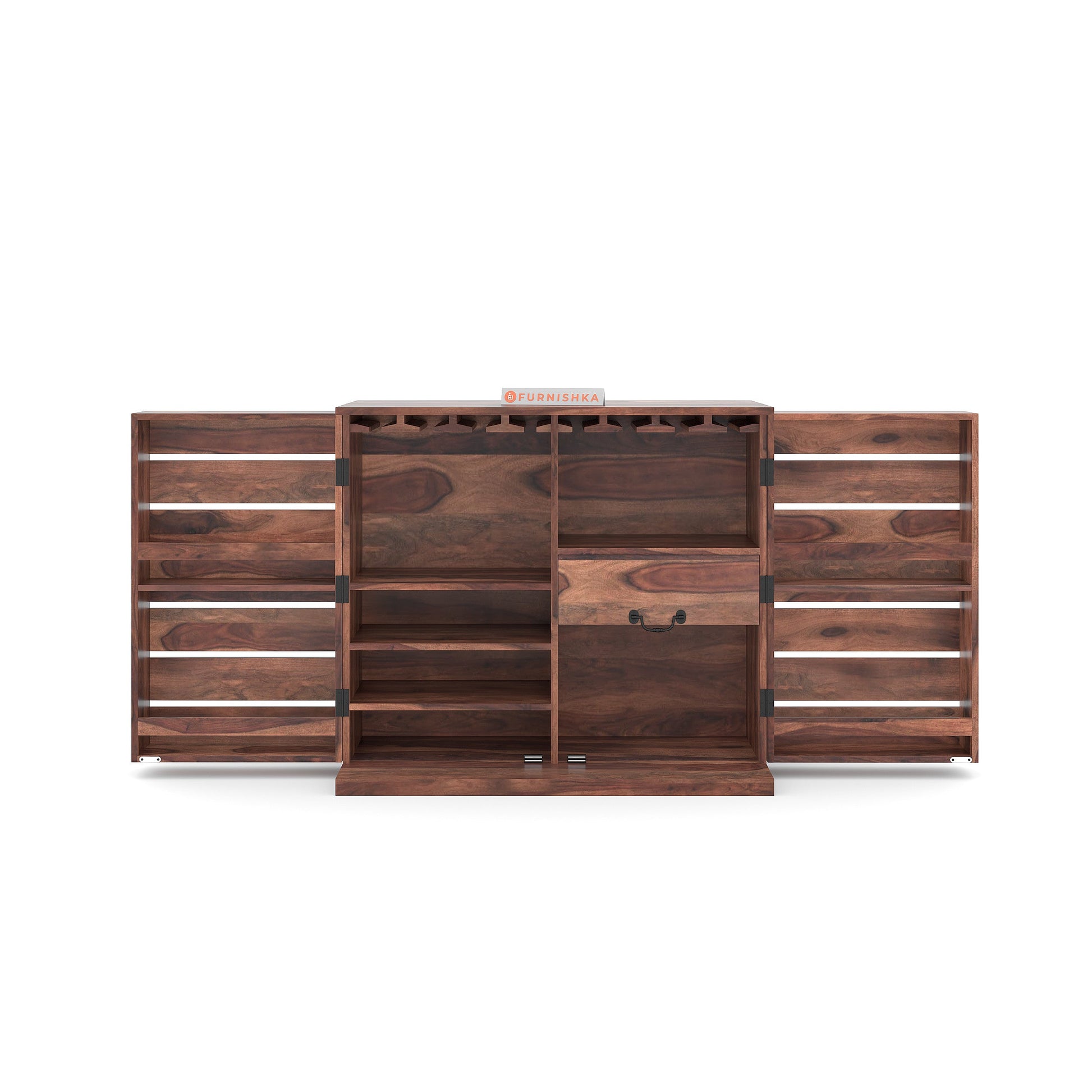 Abril Sheesham Bar Cabinet - Furnishka 