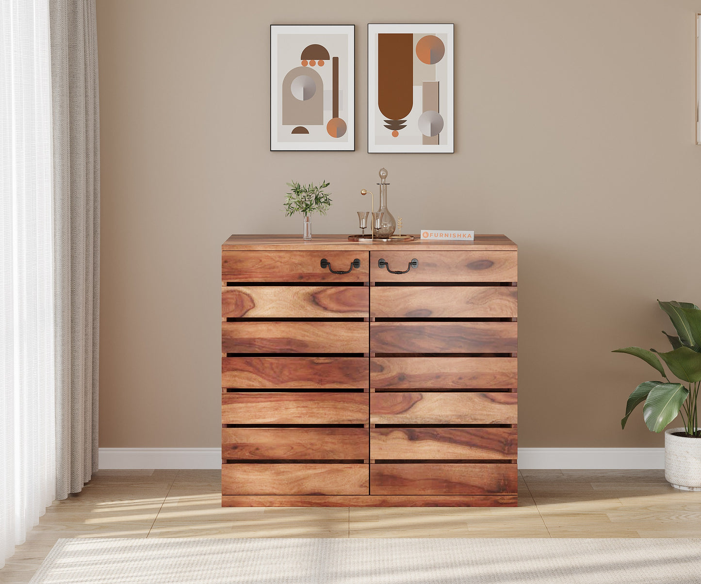 Abril Sheesham Bar Cabinet - Furnishka 