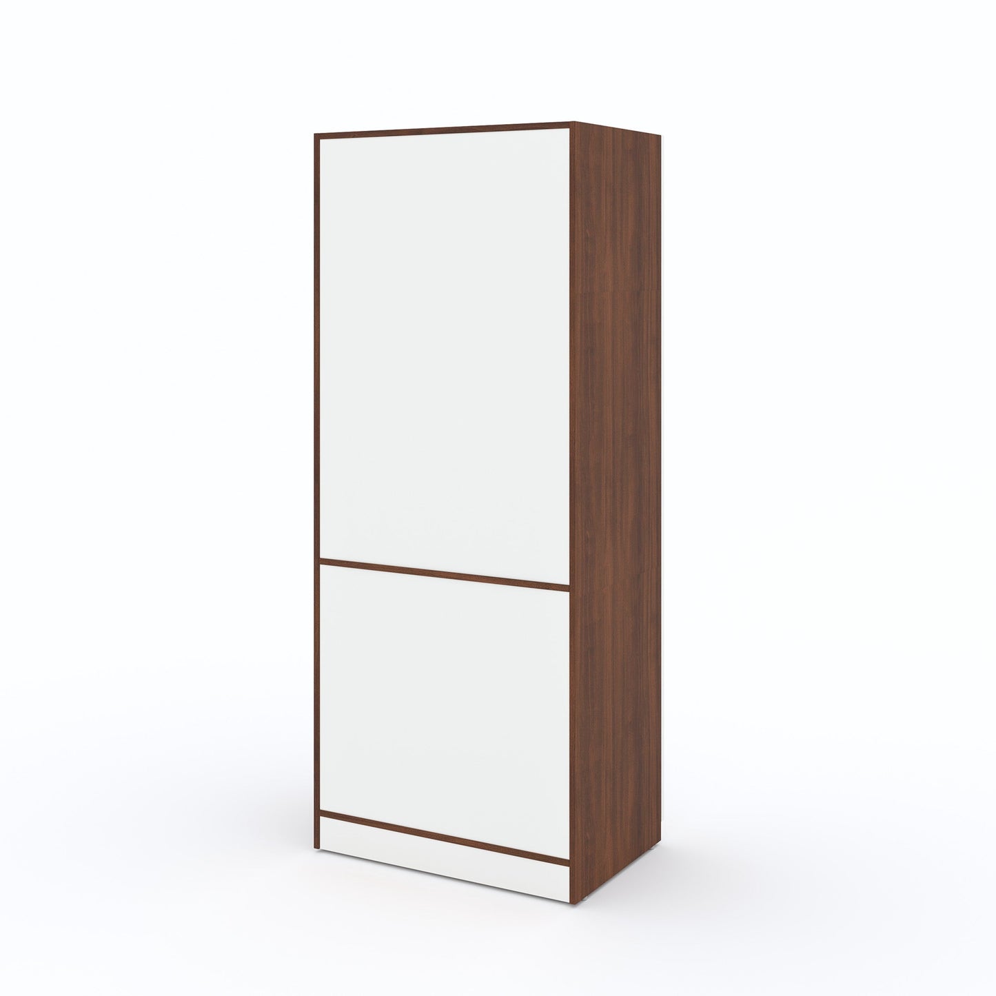 Markon 2 Door Wardrobe with Mirror - White & Walnut Finish - Furnishka 