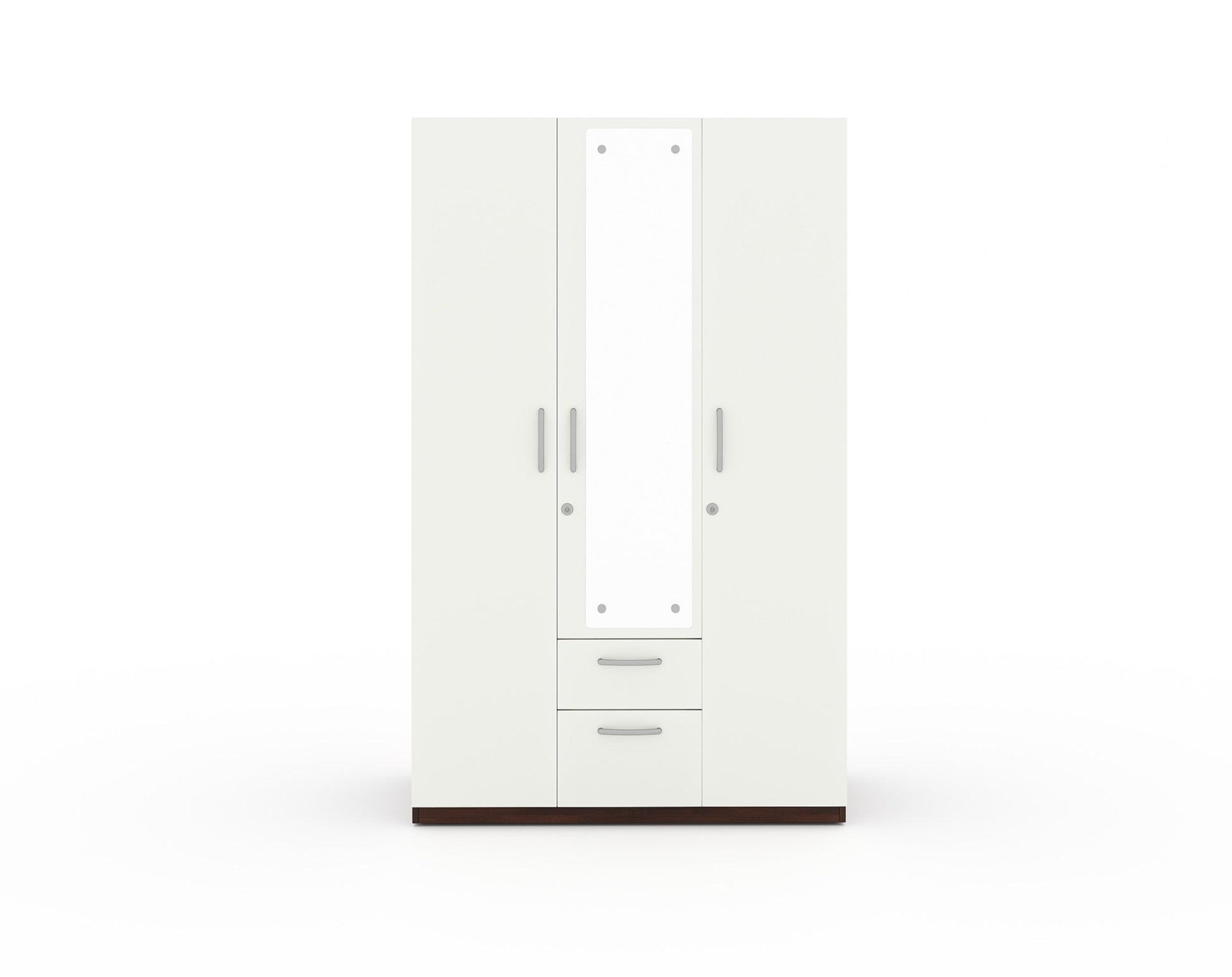Yashto 3 Door Wardrobe - Cream & Walnut Finish - Furnishka 