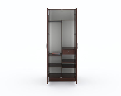 Zeta 2 Door Wardrobe - Walnut Finish - Furnishka 