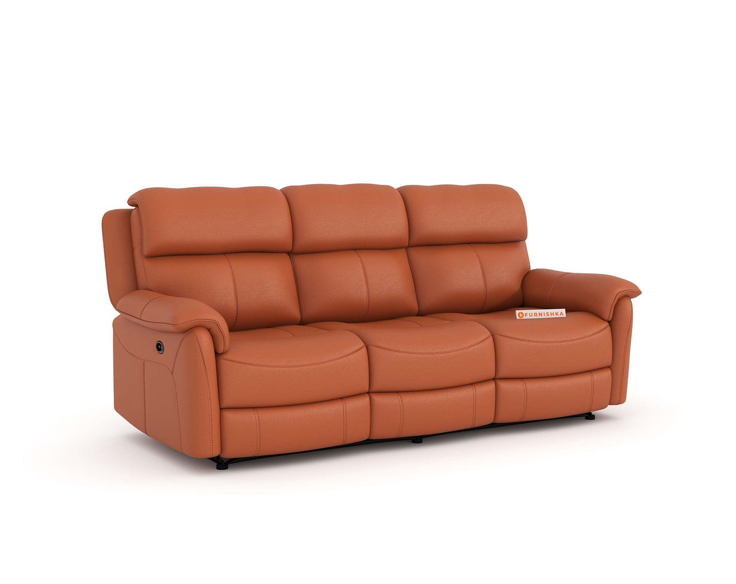 Taurus Leather 3 Seater Recliner - Furnishka 