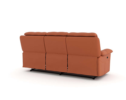 Taurus Leather 3 Seater Recliner - Furnishka 