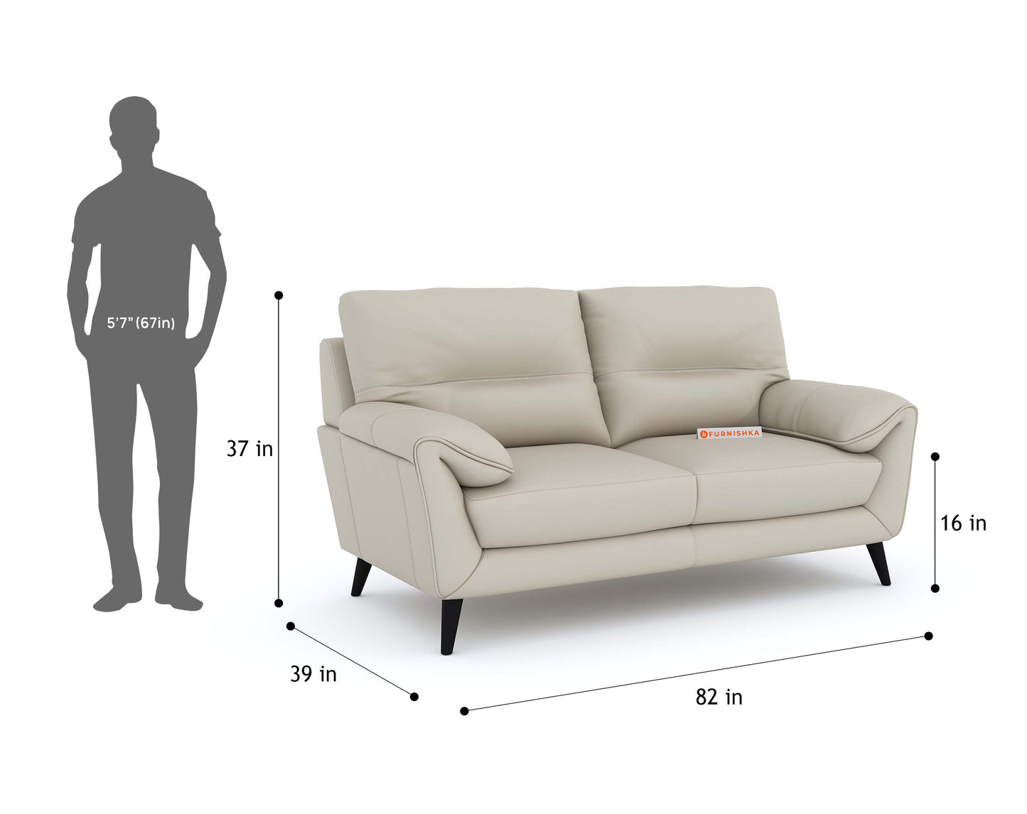 Suntory Leather 3 Seater Sofa - Furnishka 
