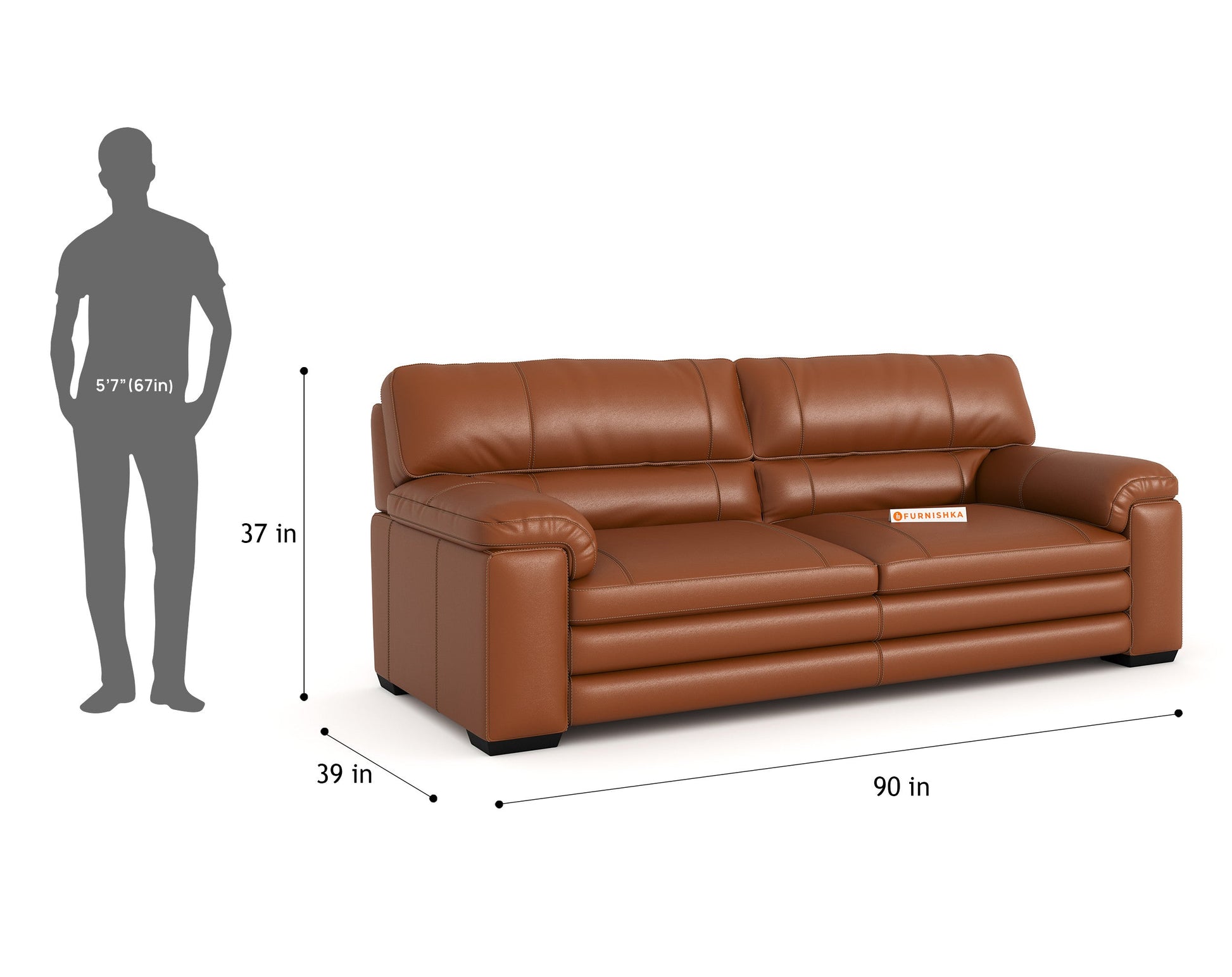 Daniel Leather 3+2 Seater Sofa Set - Furnishka 