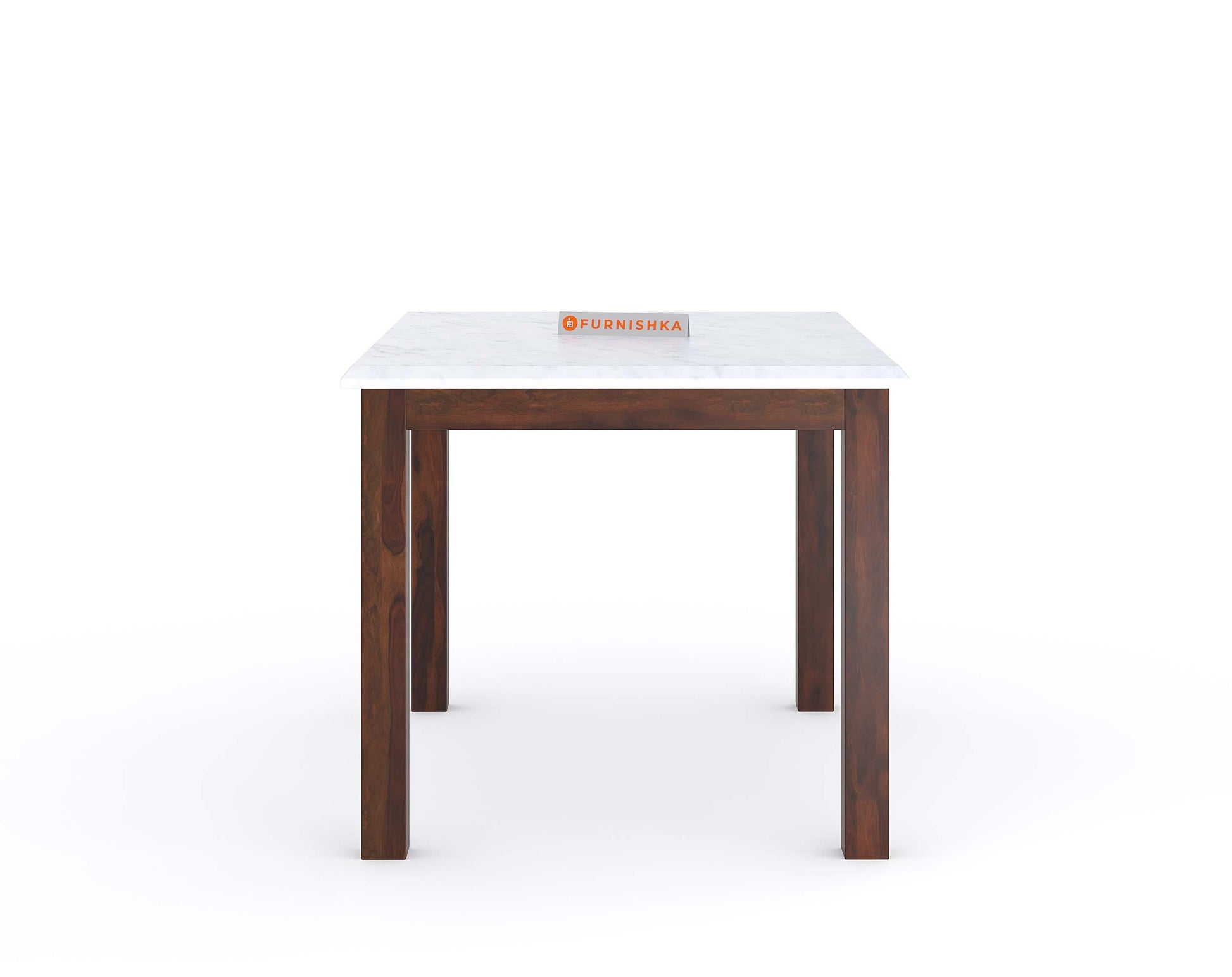 Zhera 4 Seater Indian Marble Top Dining Set with Sheesham wood legs with Adiva Sheesham Dining Chair - Furnishka 