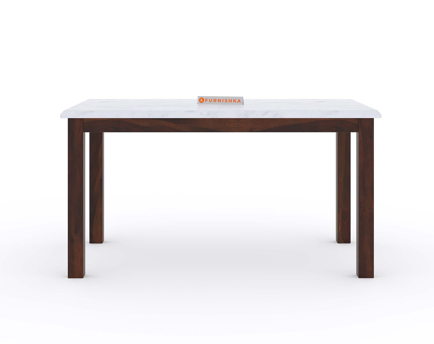 Zhera 6 Seater Indian Marble Top Dining Set with Sheesham wood legs with Adiva Sheesham Dining Chair - Furnishka 