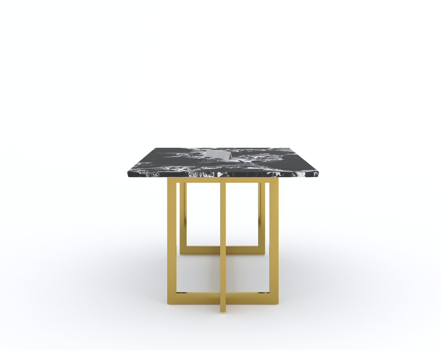 Rodano Dining Table with Etna Black Marble Top - 4 Seater - Furnishka 