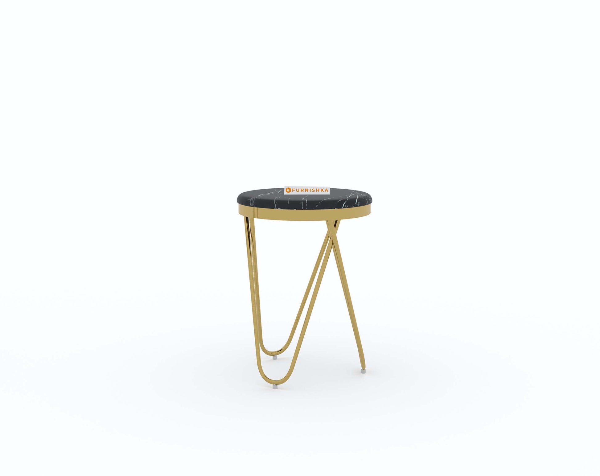 Clos Side Table with Black Engineered Marble Top - Furnishka 