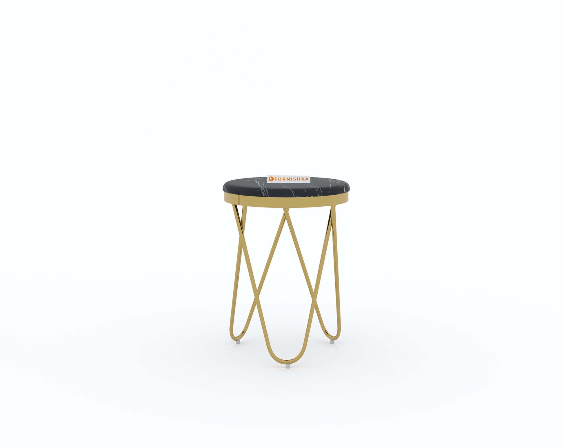 Clos Side Table with Black Engineered Marble Top - Furnishka 