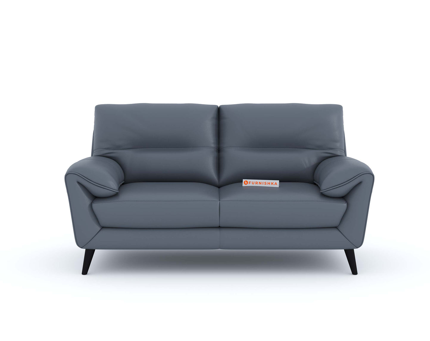 Suntory Leather 2 Seater Sofa - Ocean Blue Finish - Furnishka 