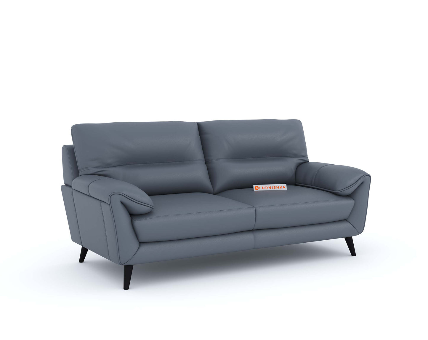 Suntory Leather 3 Seater Sofa - Ocean Blue Finish - Furnishka 