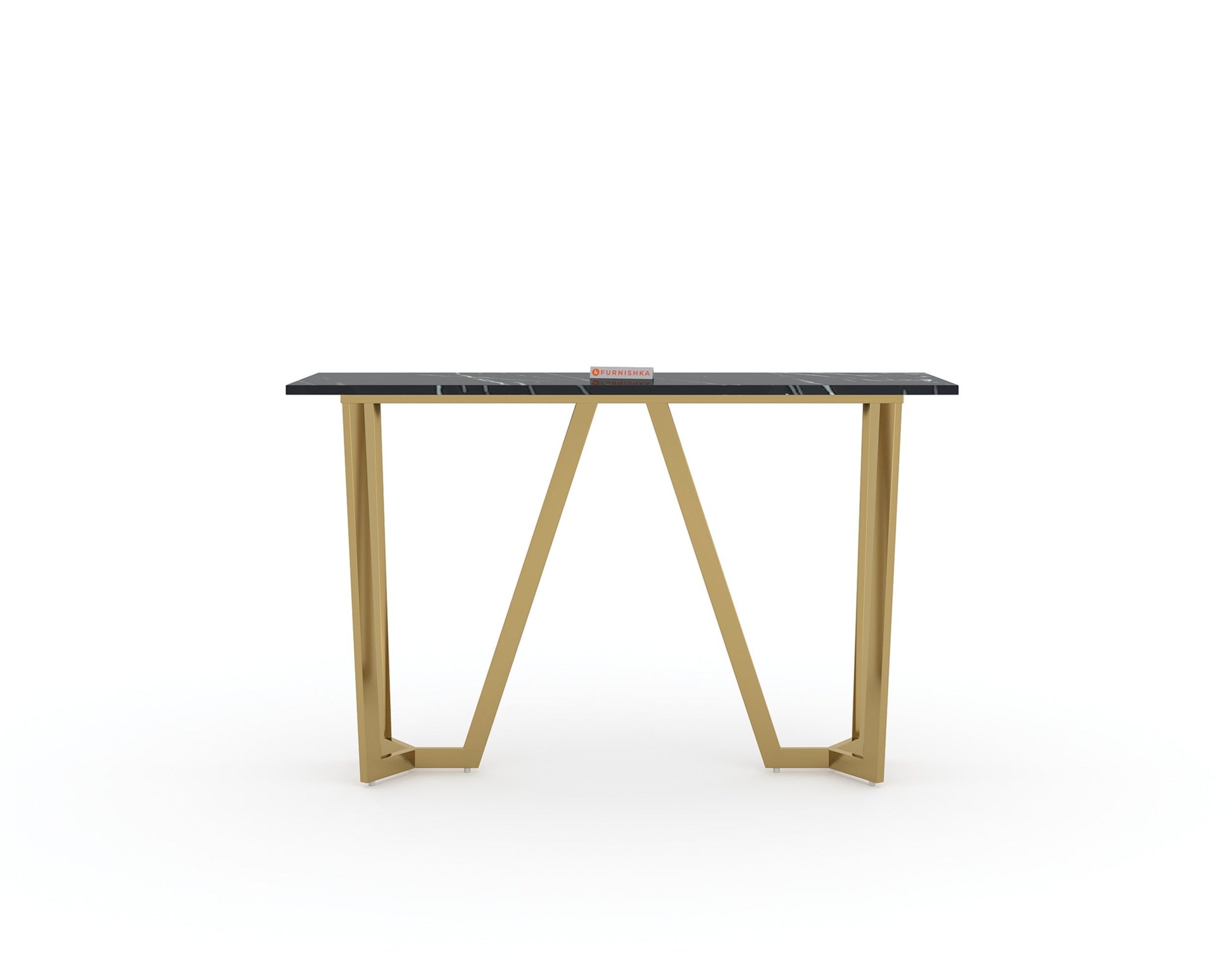 Olzaa Console Table with Black Engineered Marble Top - Furnishka 