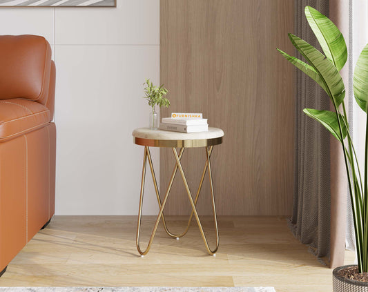 Clos Side Table with Australian Onyx Top - Furnishka 