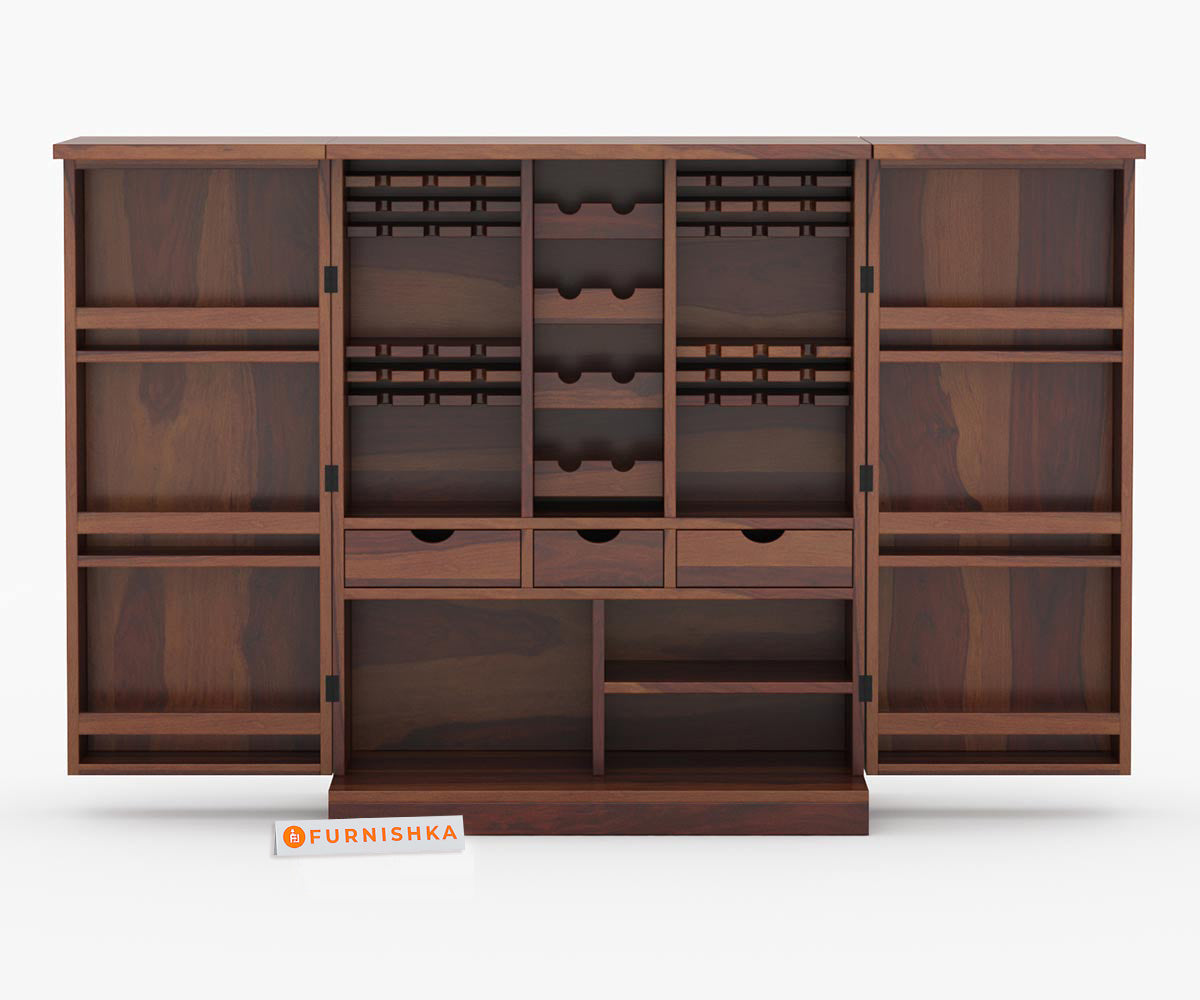 Urban Large Solid Sheesham Wood Bar Cabinet