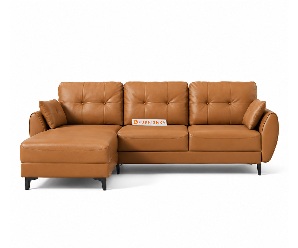 Milano Leatherette 2 Seater Sectional Sofa-LHS