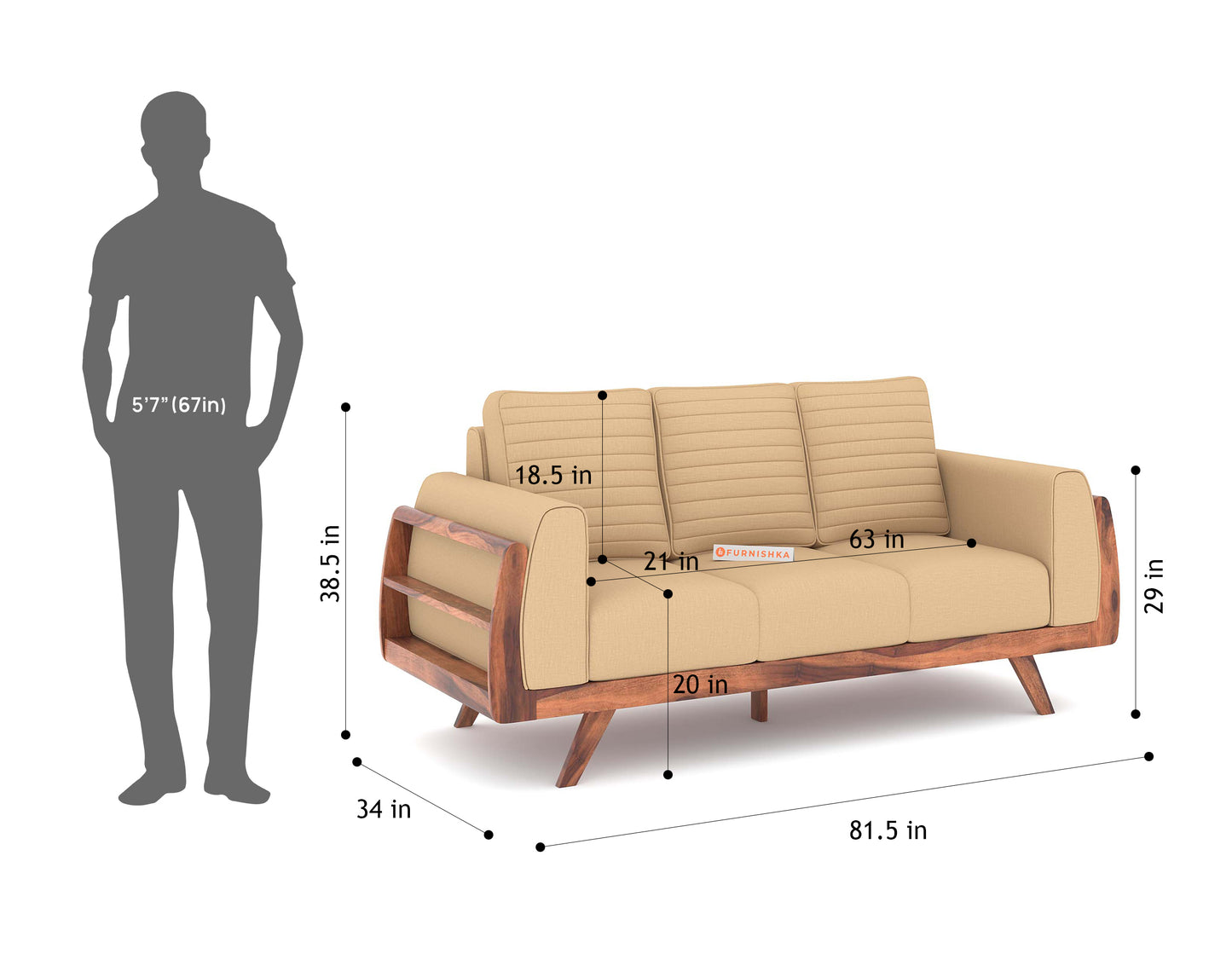 Amaari 3+2 Seater Sofa Set - Furnishka 