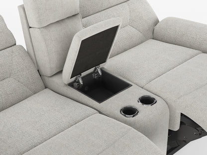 Alpen 3 + 2 Seater Recliner with Console and Rock - Cream - Furnishka 