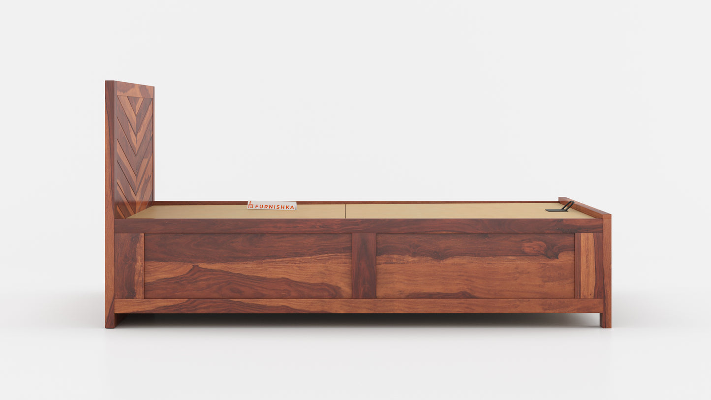 Chevora Hydraulic Bed in Sheesham - Queen Size