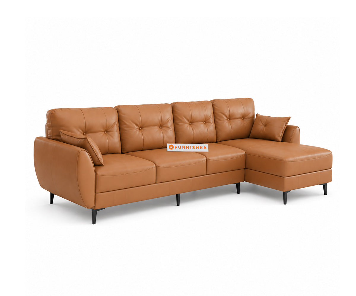 Milano Leatherette 3 Seater Sectional Sofa-RHS