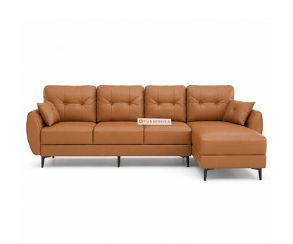 Milano Leatherette 3 Seater Sectional Sofa-RHS