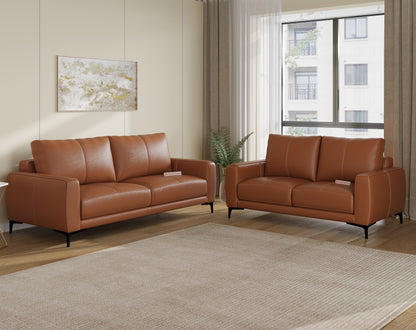 Balvin Leather 3+2 Seater Sofa - Furnishka 