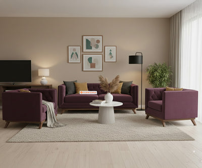 Matilda 3+1+1 Sofa Set Red Wine