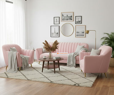 Marco 3+1+1 Seater Sofa Set - Flamingo Pink