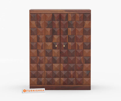 Urban Large Solid Sheesham Wood Bar Cabinet