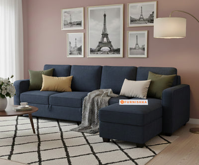 Melaka Sectional Sofa 3+L Seater RHS Persian Blue