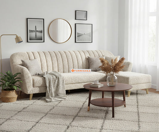 Marco 3 Seater Sectional Sofa with Anthology Fabric Light Beige- RHS