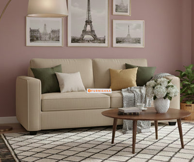 Melaka Sofa 3 Seater Light Beige