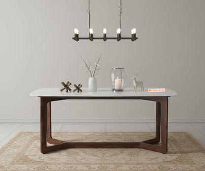 Vetra 6 Seater Dining Set with Compact Top Indian Marble