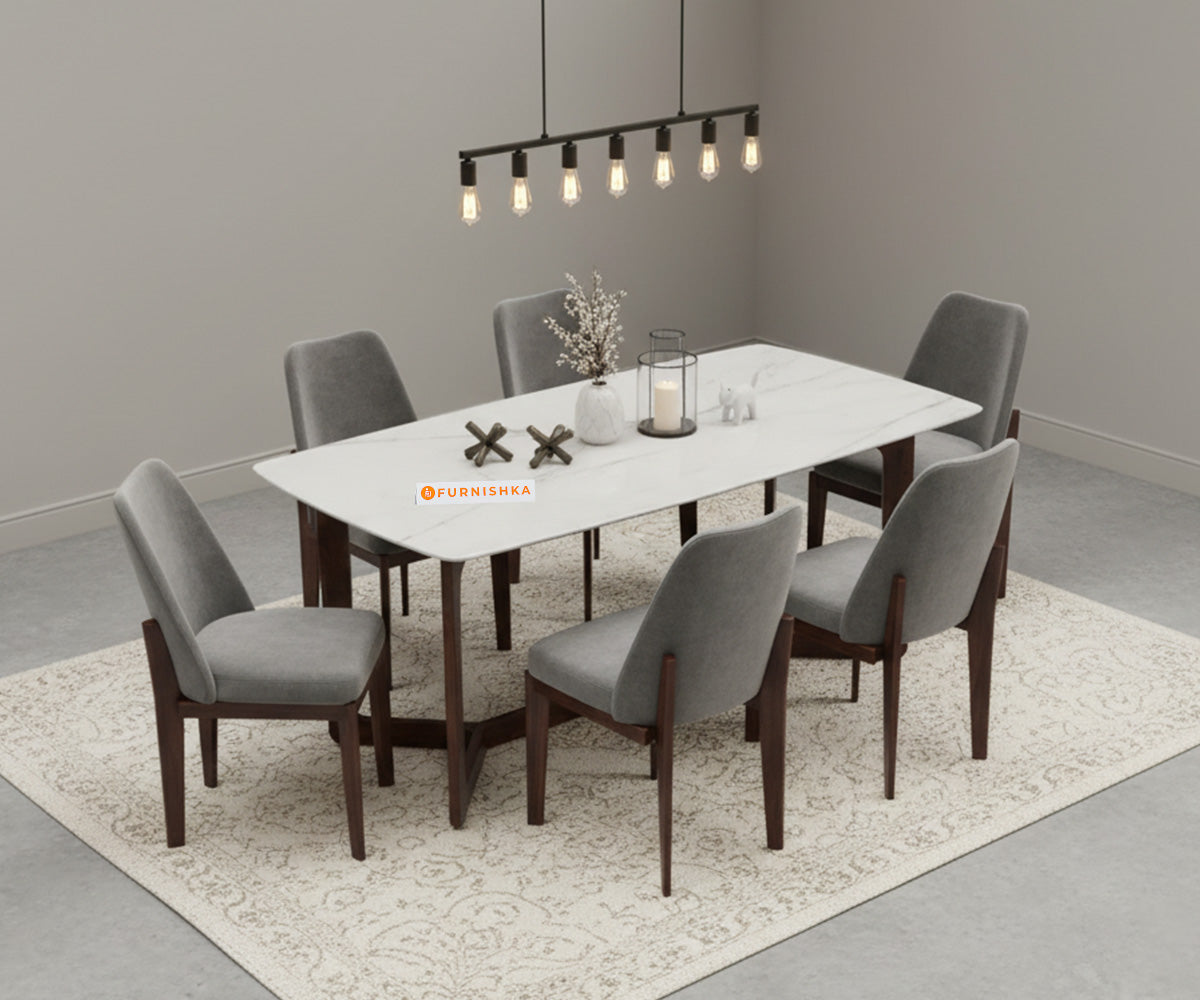 Vetra 6 Seater Dining Set with Top - Quartz