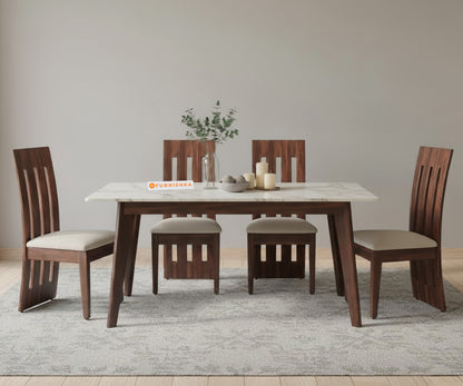 Vedh 4 Seater Dining Set  Top - Indian Marble