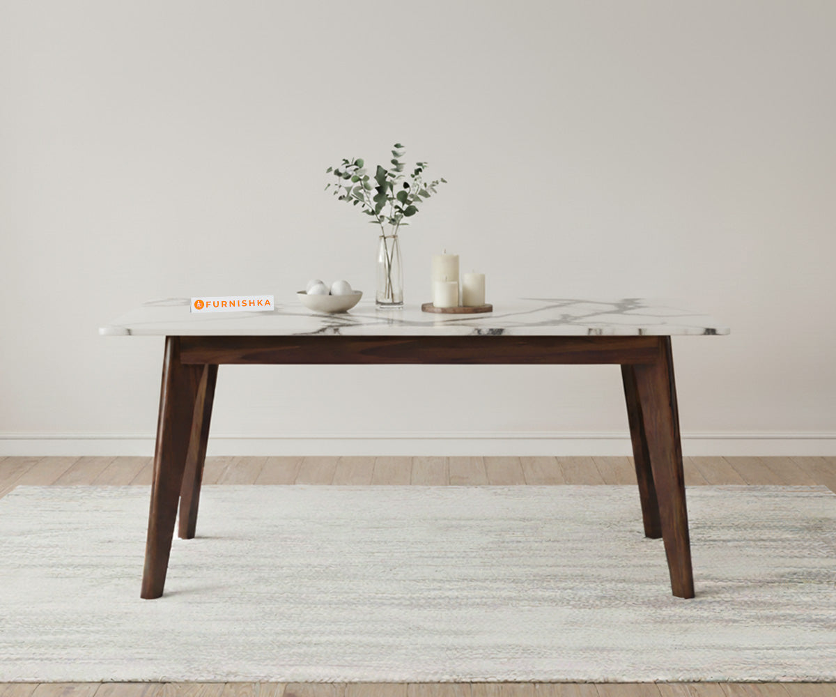 Vedh 4 Seater Dining Table Top Quartz Marble