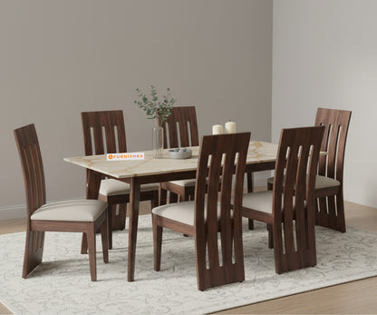 Vedh 6 Seater Dining Table with Top - Australian Onyx