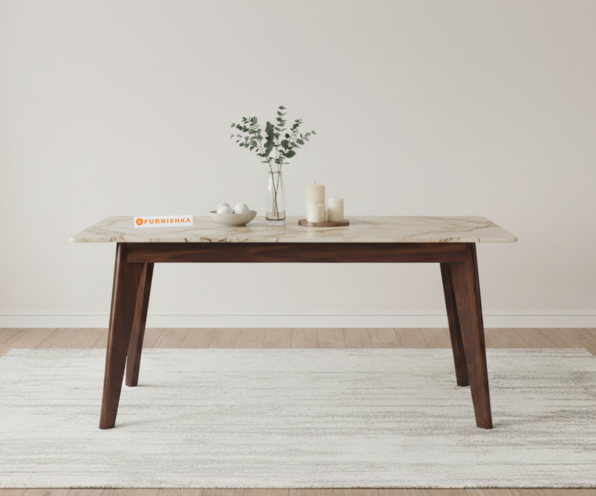 Vedh 6 Seater Dining Table with Top - Australian Onyx