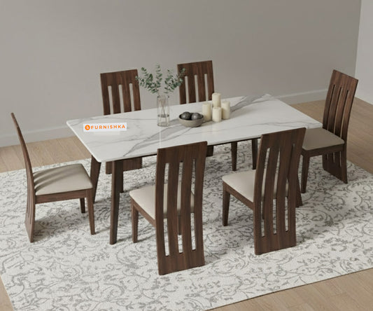 Vedh(Agar) 6 Seater Dining Sets Indian Marble Top