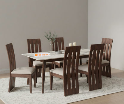 Vedh(Agar)6 Seater Dining sets with Quartz Top