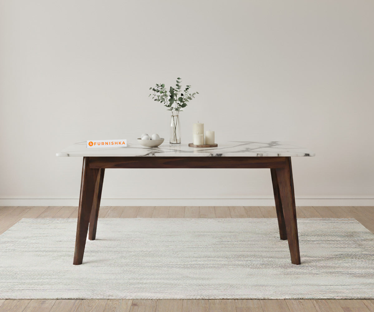 Vedh(Agar) 6 Seater Dining Sets Compact Indian Marble Top