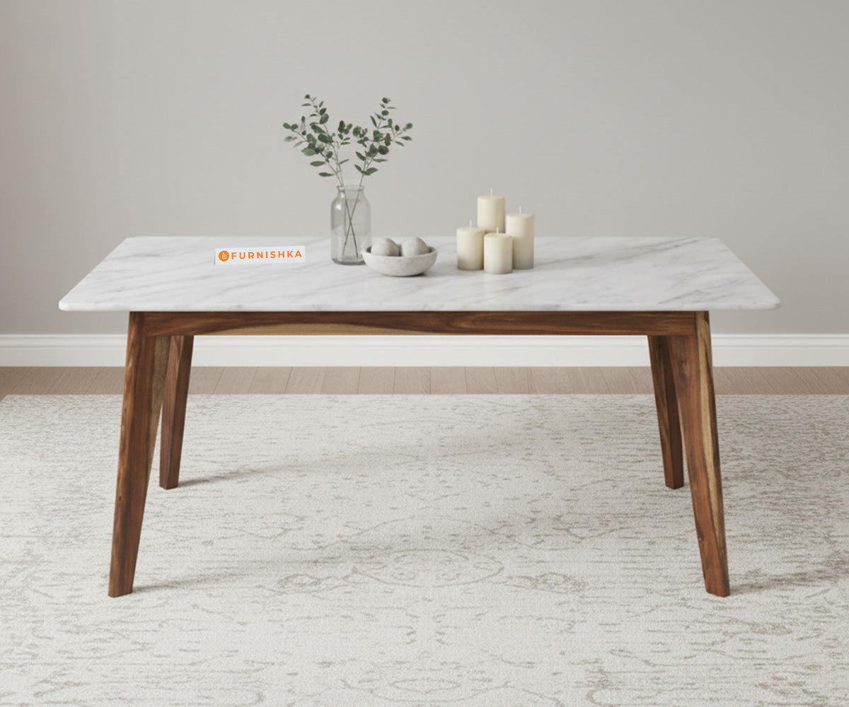 Vedh(Agar) 6 Seater Dining Sets Compact with Quartz Top