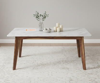 Vedh(Agar) 6 Seater Dining Sets Compact with Quartz Top