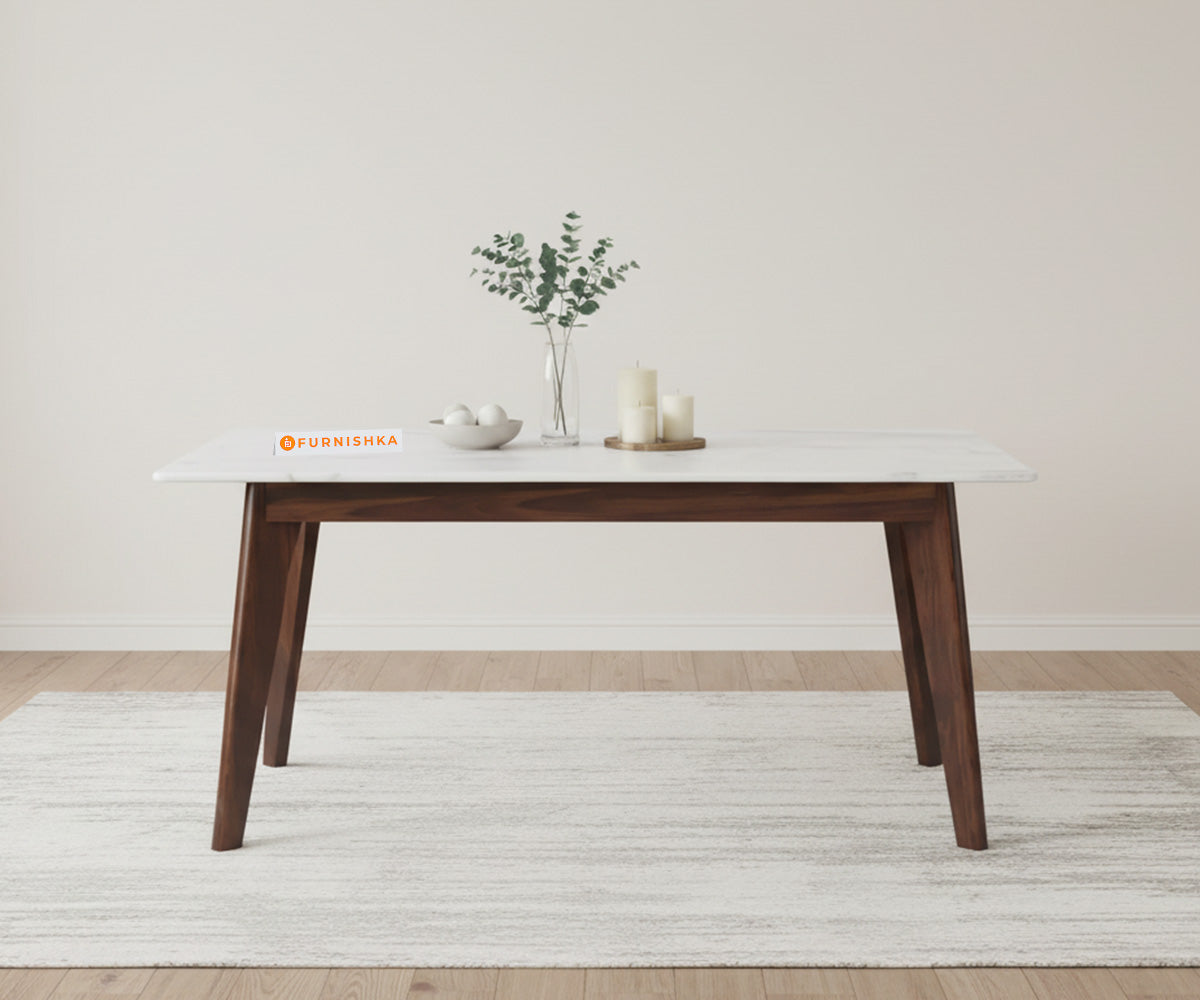 Vedh(Agar) 6 Seater Dining Sets Compact with Quartz Top