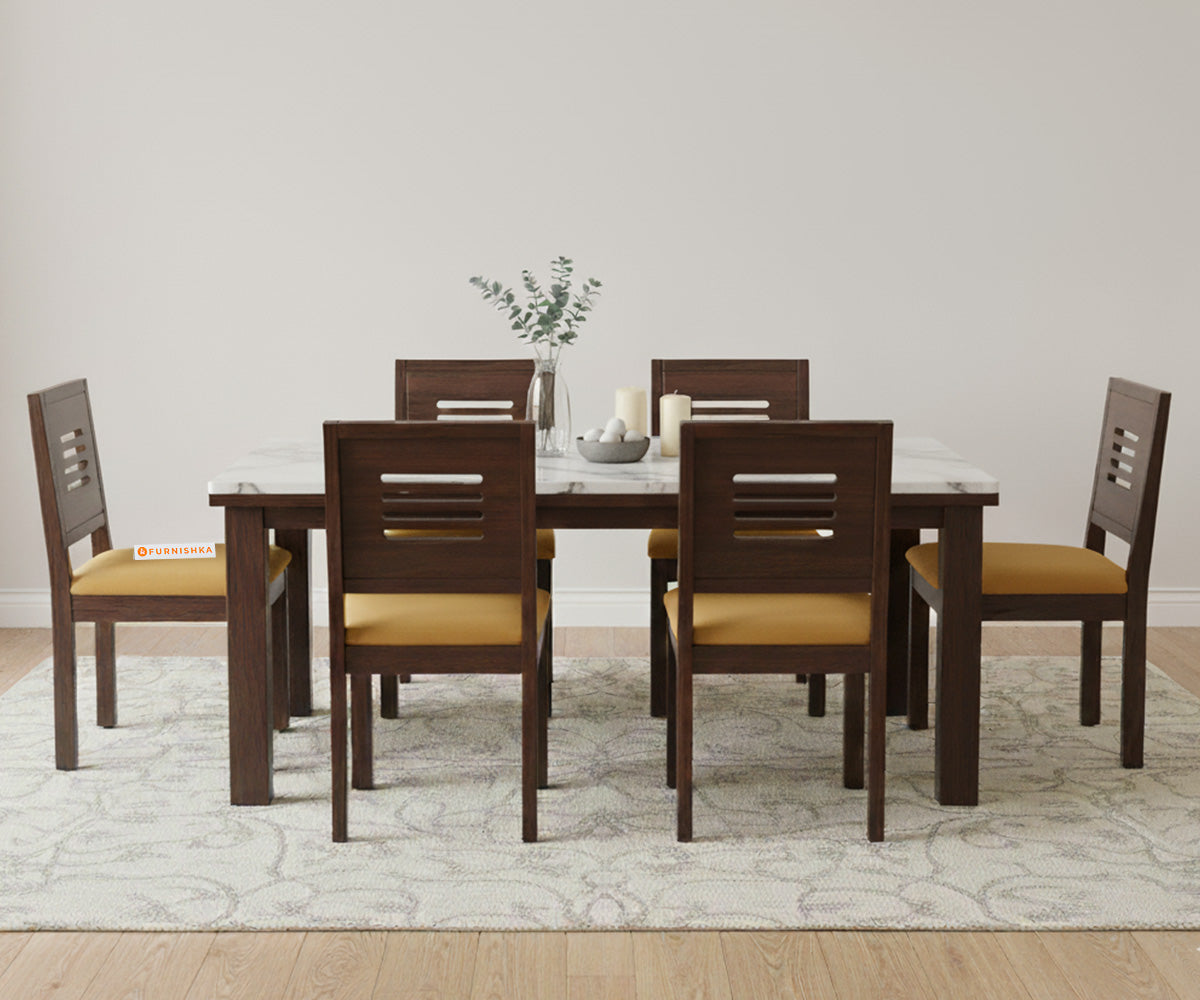 Zhera 6 Seater Dining Sets Indian Marble Top