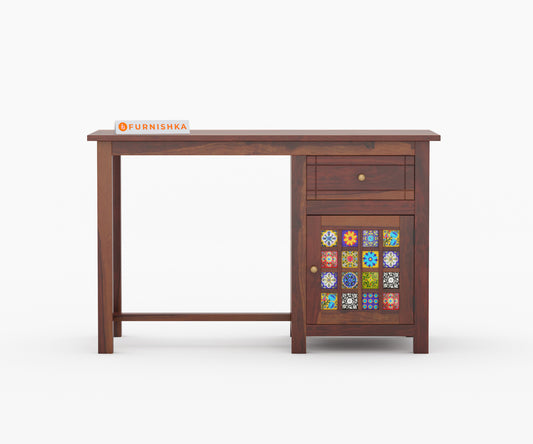 Aria Sheesham Wood Study Table (Brown Finish)