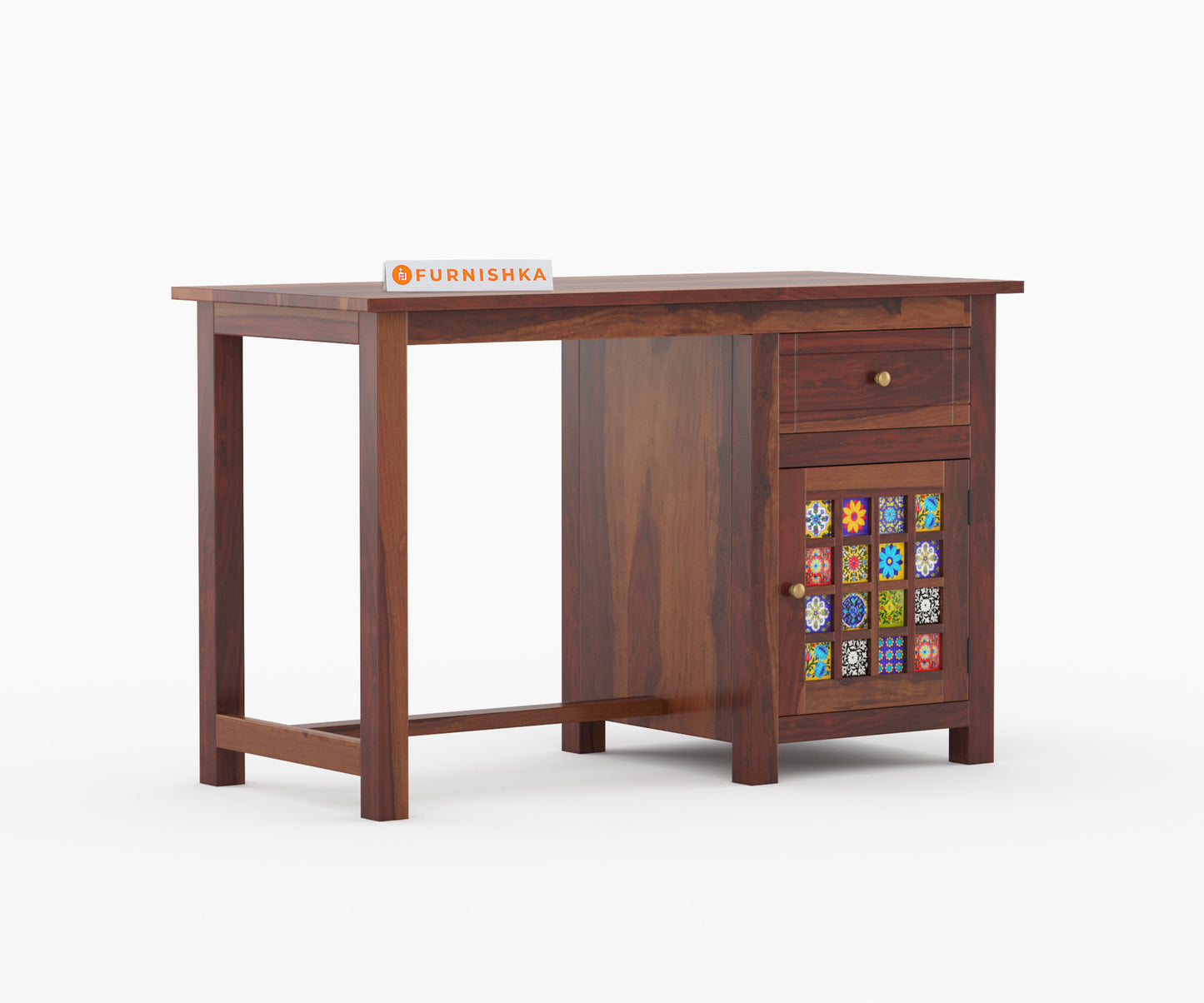 Aria Sheesham Wood Study Table (Brown Finish)