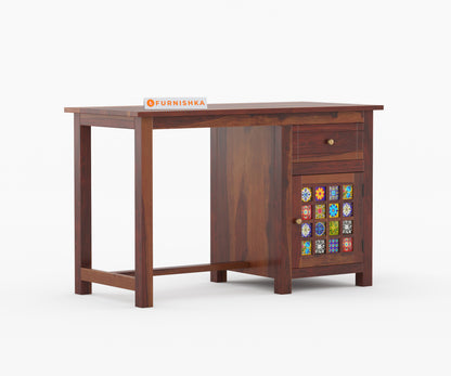 Aria Sheesham Wood Study Table (Brown Finish)