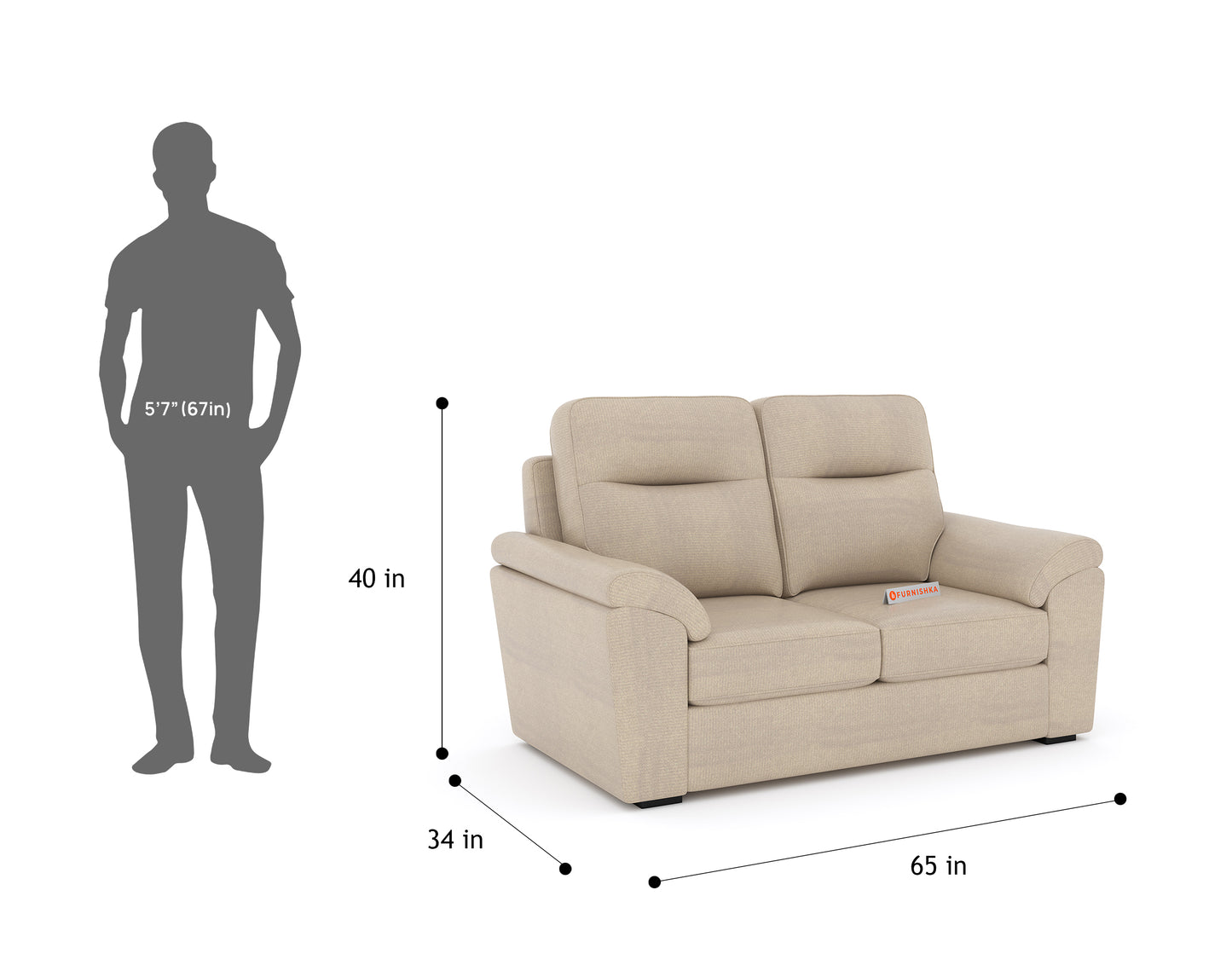 Martino Sofa 2 Seater  Light Beige