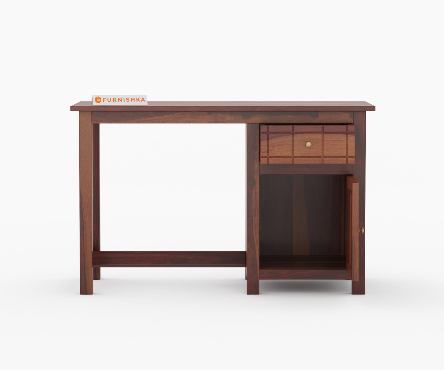 Colton Sheesham Wood Study Table (Brown Finish)